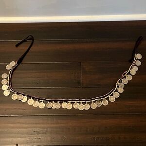 Silver Coin Belt with Black Cord